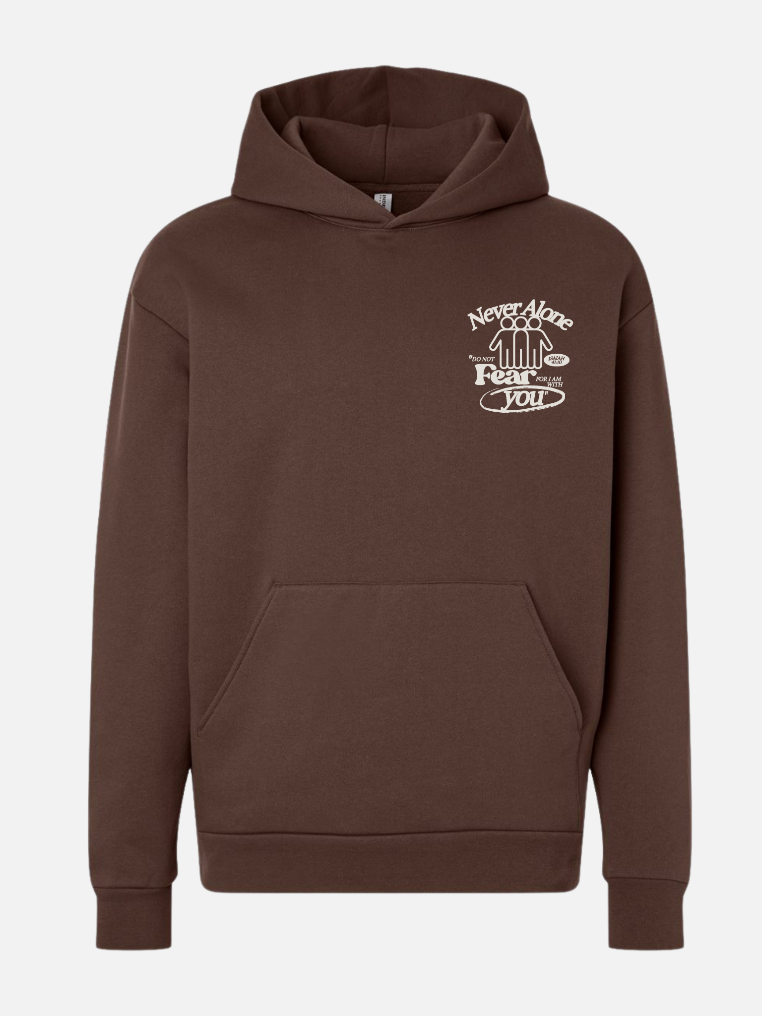 NEVER ALONE HOODIE BROWN