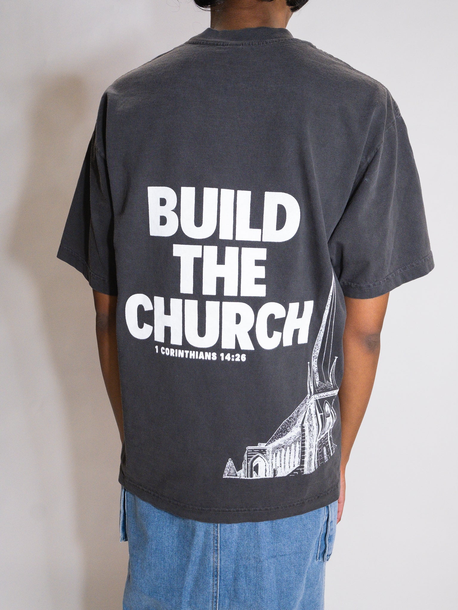 BUILD THE CHURCH TEE FADED BLACK