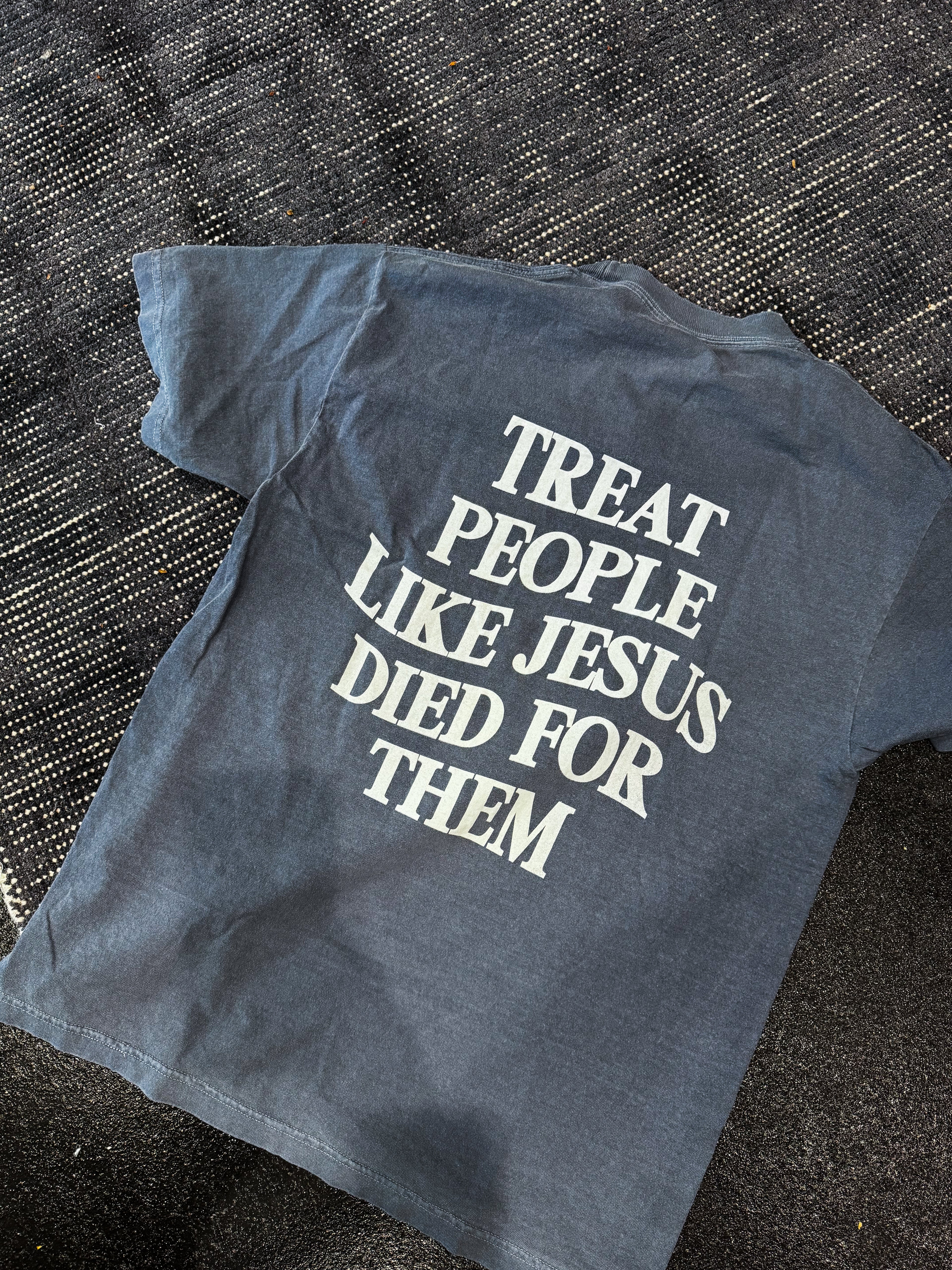LOVE LIKE JESUS WOULD TEE FADED BLUE