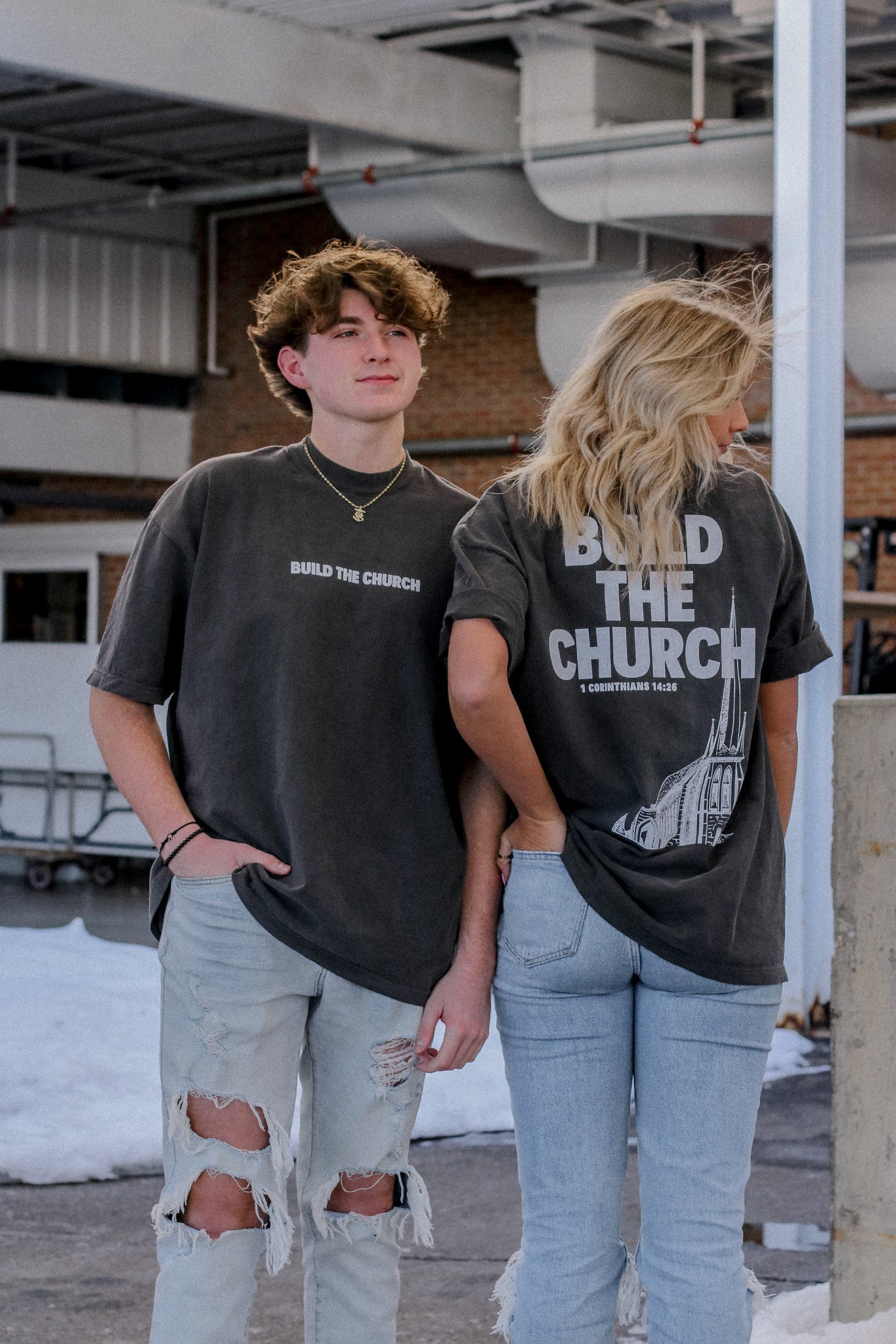 BUILD THE CHURCH TEE FADED BLACK