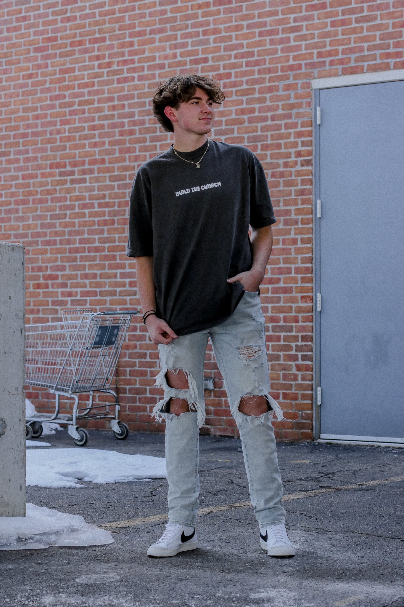 BUILD THE CHURCH TEE FADED BLACK