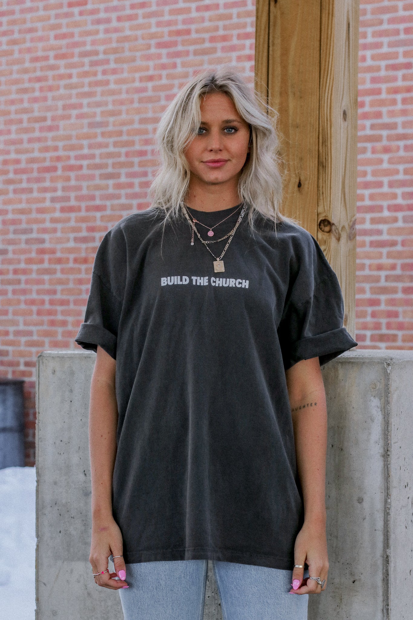 BUILD THE CHURCH TEE FADED BLACK