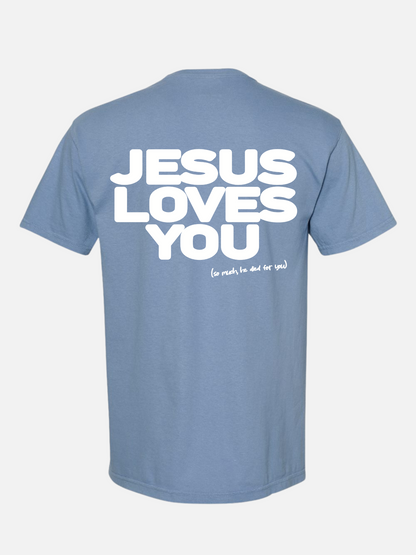 JESUS LOVES YOU TEE BLUE