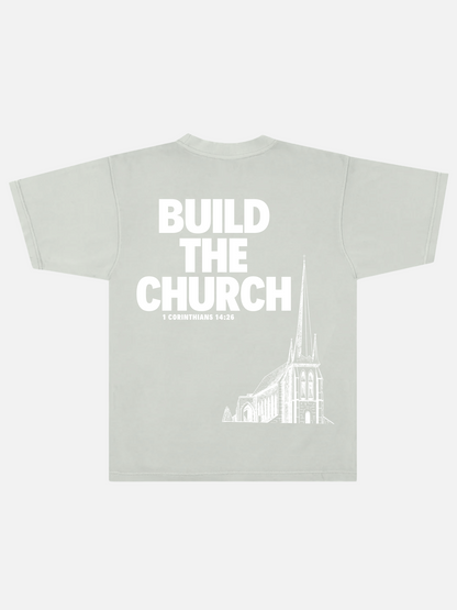 BUILD THE CHURCH TEE FADED SAGE