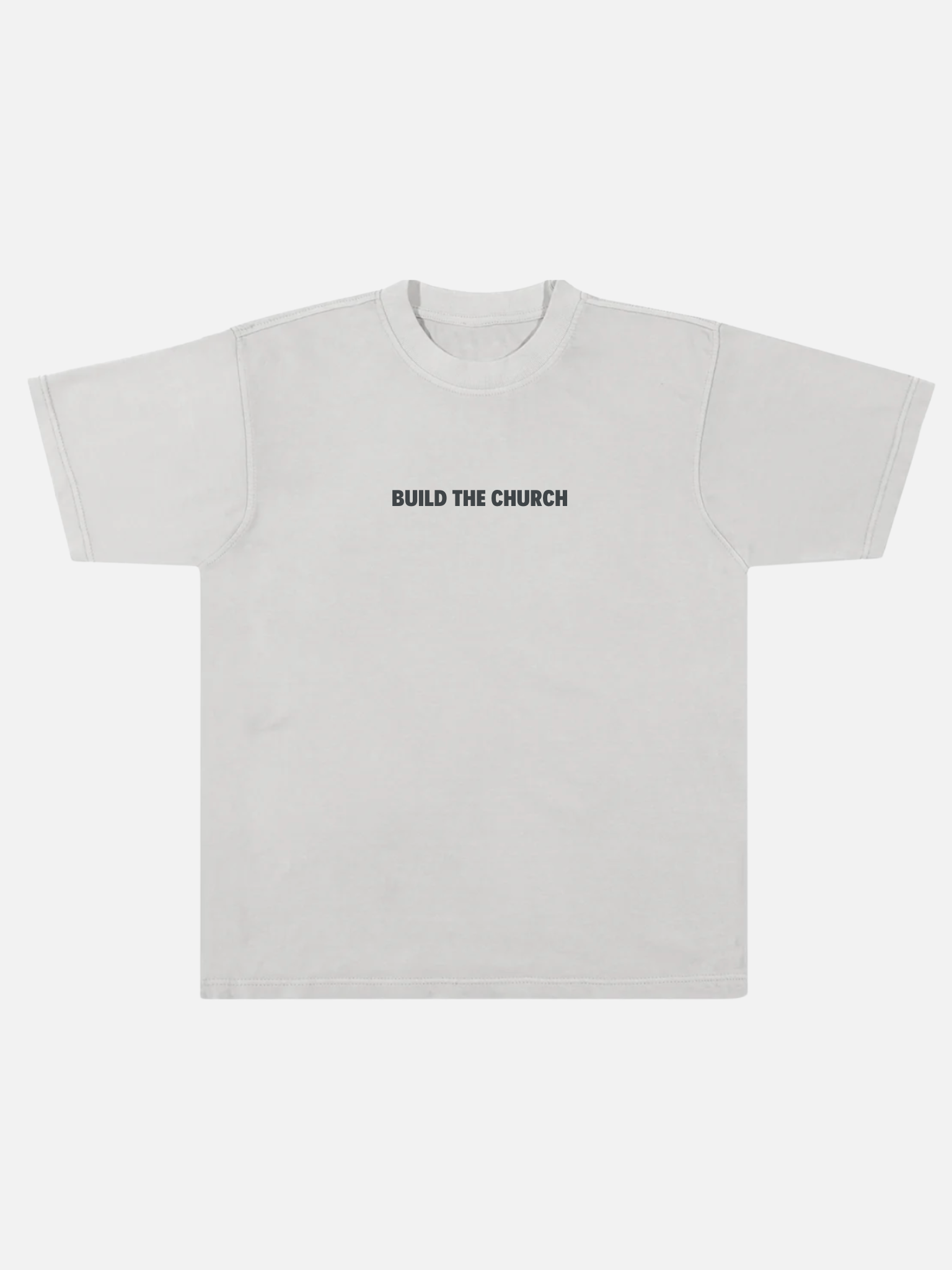 BUILD THE CHURCH TEE FADED CEMENT