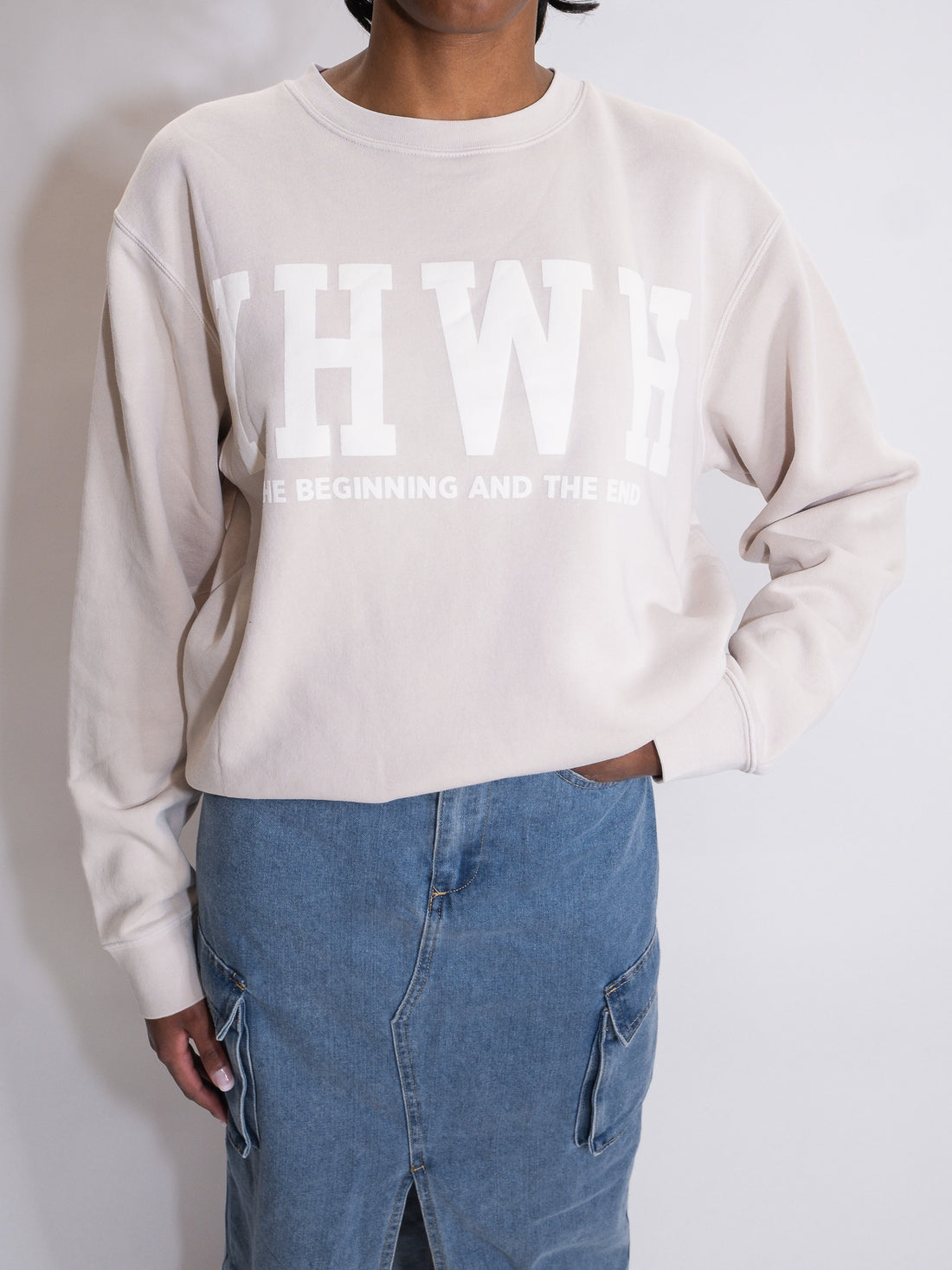 YHWH IVORY CREWNECK