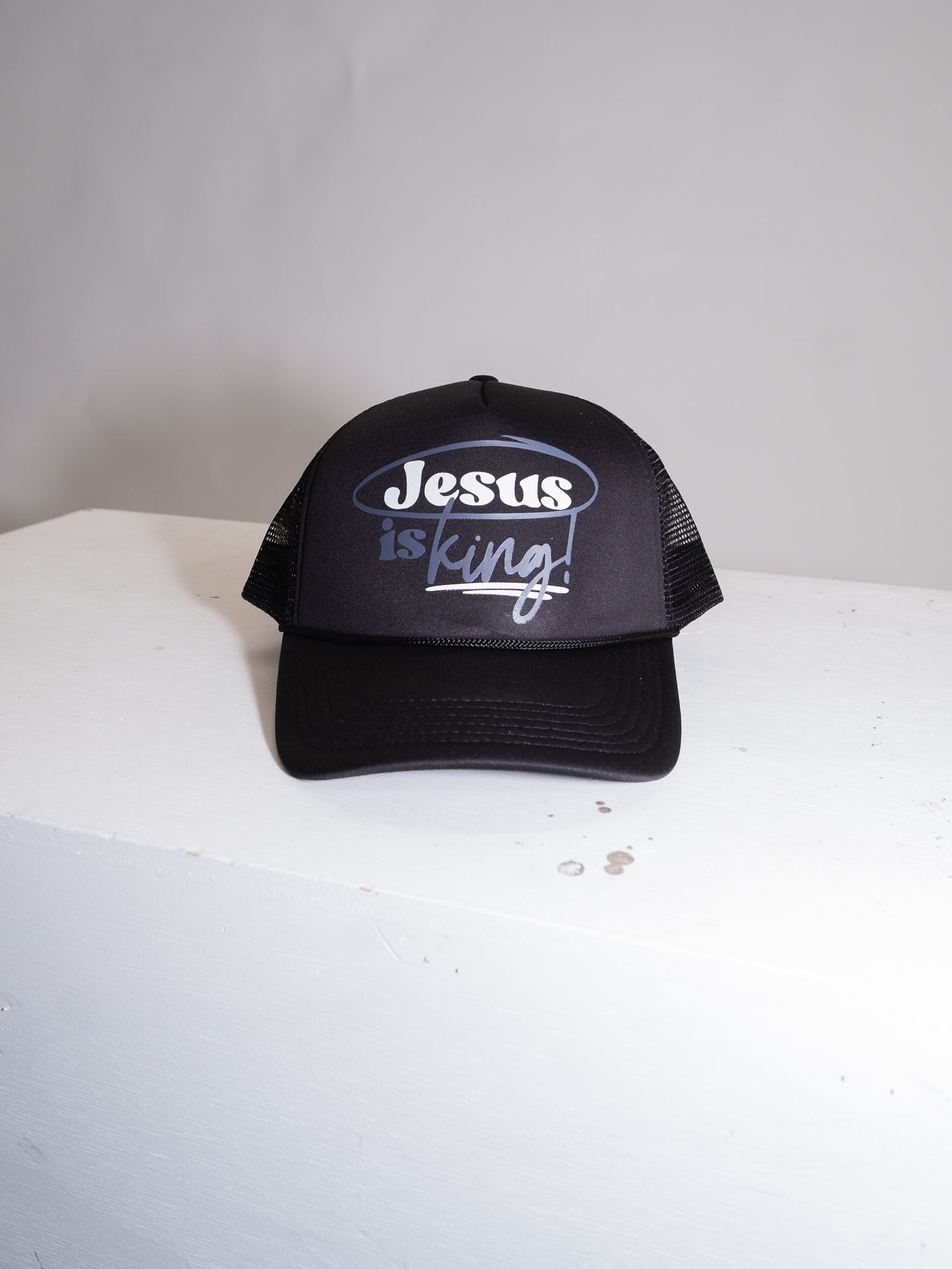 JESUS IS KING TRUCKER HAT
